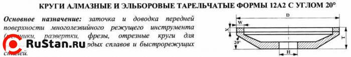 Круг алмазный 12R4 (тарельчатый) 150х5х3х16х32 АС4 125/100 100% В2-01 35,4 карат фото №1