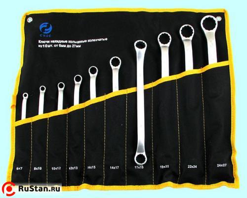 Набор ключей Накидных из 10-ти шт. (6х7 - 24х27) в сумке хром-ванадий (сатингфиниш) #984 "CNIC" фото №1 Набор ключей Накидных из 10-ти шт. (6х7 - 24х27) в сумке хром-ванадий (сатингфиниш) #984 "CNIC" фото №1