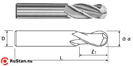 Фреза Концевая радиусная d 3,0х 9х39 ц/х ВК8 Z=2 R-1,5 фото №1