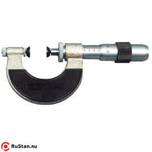 Микрометр Для мягких материалов с плоскими вставками МВП- 25 0-25 мм (0,01) (КРИН) фото №1