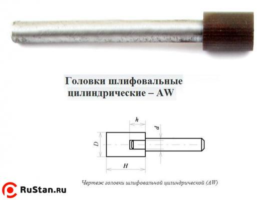 Головка алмазная цилиндрическая d16,0х 8х16х80мм AW(ГЦ) SSD-2(АС4) 100/80 100% В2-01 с хвостовиком "CNIC" фото №1