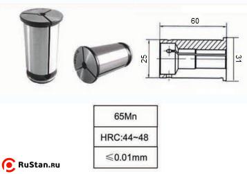 Цанга-втулка d 10,0х25мм L60мм тип С25 "CNIC" фото №1 Цанга-втулка d 10,0х25мм L60мм тип С25 "CNIC" фото №1