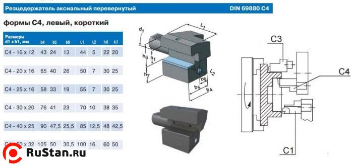 Резцедержатель аксиальный С4-30х20 левый перевернутый с хвостовиком VDI30 3425-3425 DIN69880 "CNIC" фото №1