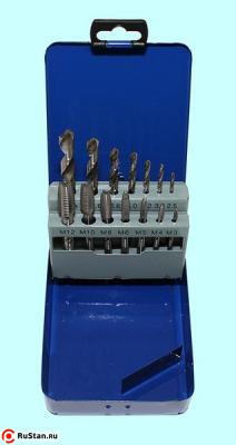 Набор резьбонарезной из 7 метчиков М3-М12 9ХС и 7 сверл d2.5-d10.3 в металлическом футляре (14 поз.) SM014-3 "CNiC" фото №1 Набор резьбонарезной из 7 метчиков М3-М12 9ХС и 7 сверл d2.5-d10.3 в металлическом футляре (14 поз.) SM014-3 "CNiC" фото №1