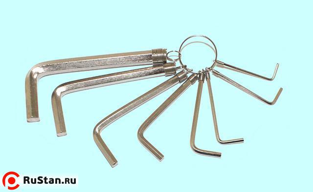 Набор ключей Шестигранных из  8шт (2;2,5;3;4;5;6;8;10мм) на кольце CrV никель "CNIC" (2301) фото №1
