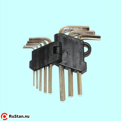 Набор ключей Шестигранных из  8шт (1,5;2;2,5;3;4;5;5,5;6мм) на клипсе CrV никель "CNIC" фото №1