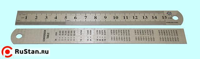 Линейка Металлическая  150х19х0.7 мм с двухсторонней шкалой "TLX" фото №1