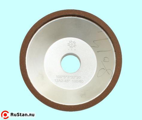 Круг алмазный 12А2-45град.(чашечный конический) 100х 5х3х32х20 SSD-2(АС4) 100/80, 100% В2-01 23,4 карат "TLX" фото №1