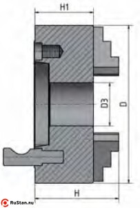 Габаритные размеры четырехкулачковых токарных патронов с независимым зажатием Optimum 315 мм Camlock ASA D1-8" фото №2 Патрон токарный 4-кул. 315 мм Camlock ASA D1-8" фото №2