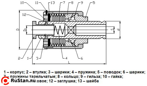 Чертеж предохранительной головки 6251-4002М фото №2 Предохранительные головки 6251-4002М-03 07-11 (5 шт., М14÷М24) фото №2