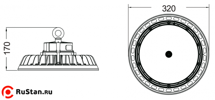 Купольный промышленный светодиодный светильник LED HBL-U300W фото №5 LED HBL-U300W фото №5
