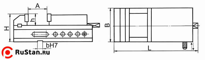 Тиски станочные неповоротные с ручным приводом 200мм 7200-0219-05 фото №2 Тиски станочные неповоротные с ручным приводом 200мм 7200-0219-05 фото №2