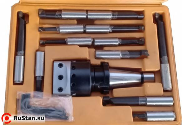Расточная головка(с набором расточных резцов из 12 шт.) конус ISO40 фото №2 251021 фото №2