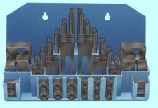 Набор клиновых ступенчатых прижимов из 58-ми предм., паз19,7мм М18х2,5дер. подст.(YT-0210)