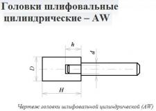 Головка абразивная 50х50х8 AW(ГЦ) 63C F60(25Н) O(СТ1) с хвостовиком 