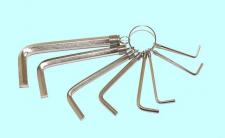 Набор ключей Шестигранных из  8шт (2;2,5;3;4;5;6;8;10мм) на кольце CrV никель 