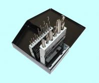 Набор резьбонарезной из  9 метчиков М3-М12 и  9 сверл d2.5-d10.3 Р6М5 в мет. коробке (18 позиций) 