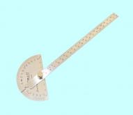 Угломер-транспортир (линейка с метрич. шкал.) 0-180° линейка L195мм 